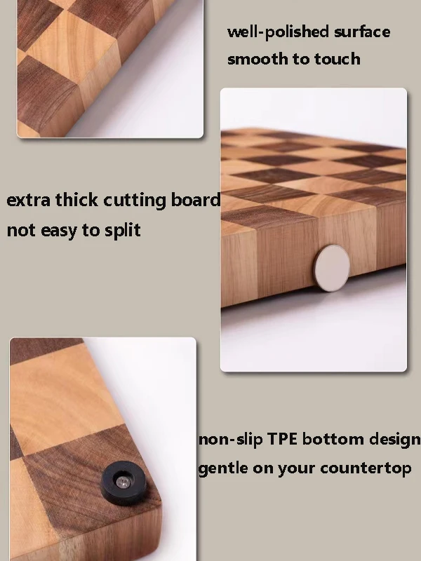 Heavy-duty Checkerboard Pattern Acacia Wood And Rubber Wood Cutting ...