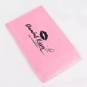 Custom Pink Express Bubble Poly Mailing Package Padded Shipping Bags Plastic Carton with Custom Print for Courier Shopping