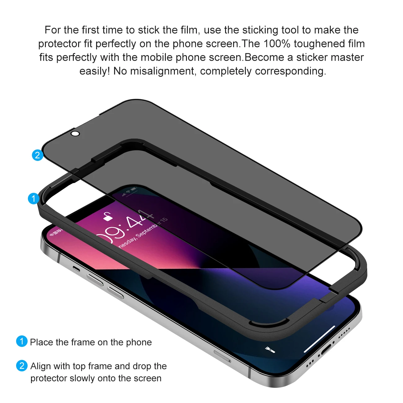 Заводская оптовая продажа для iPhone 14 pro Max 13 12 9H 2.5D антишпионская защита экрана из закаленного