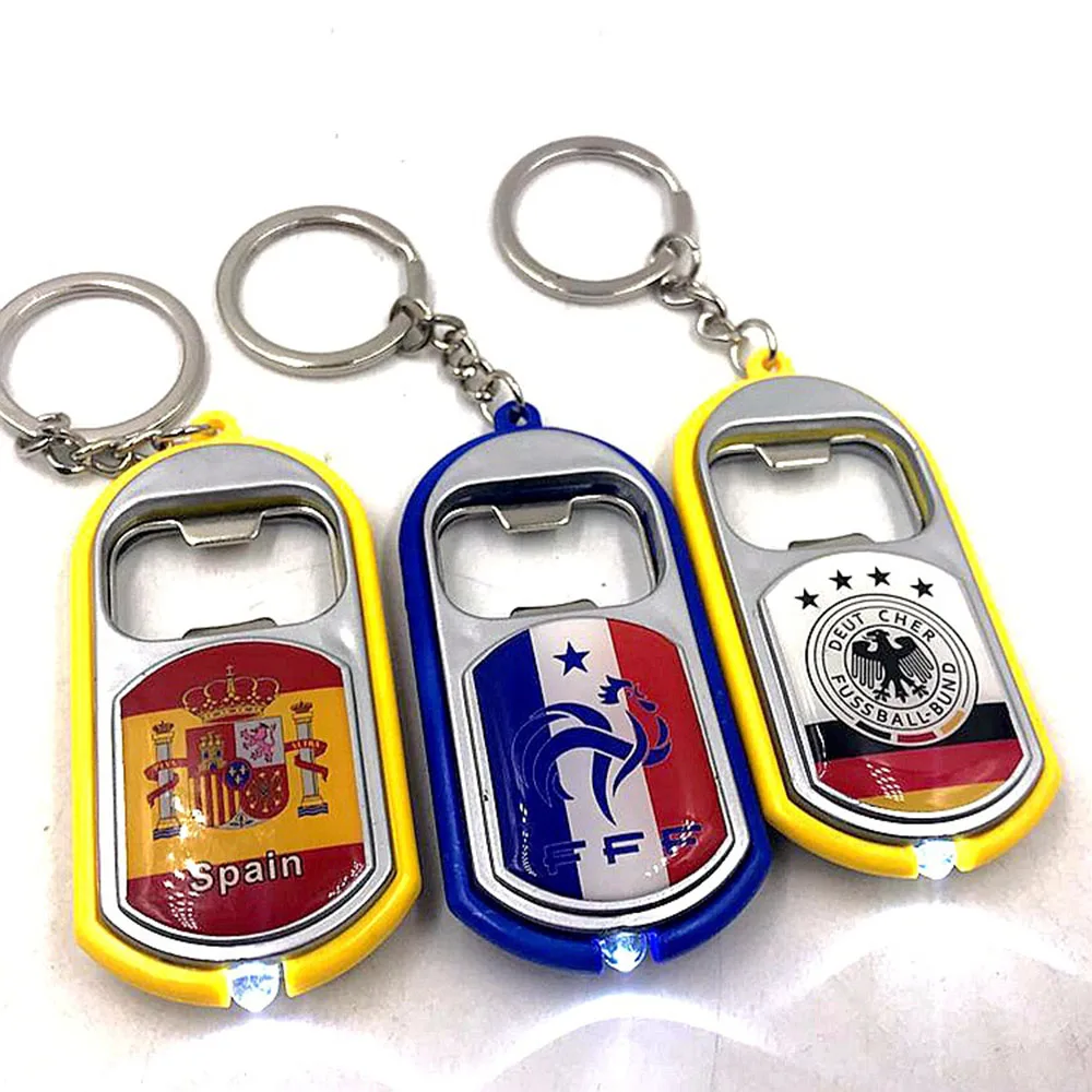 2026 Football World Zinc Alloy Portable Flags Design Bottle Opener Minimalist Creative Keychain Bottle Opener