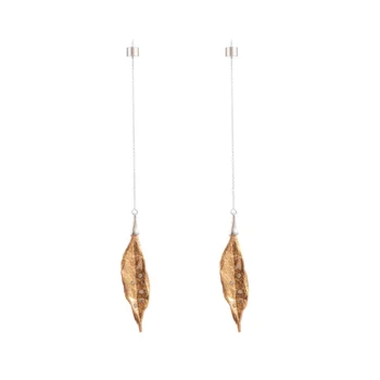 2025 New Gold Earrings 24K Gold Plated Brass Gold Leaf Shape Earrings