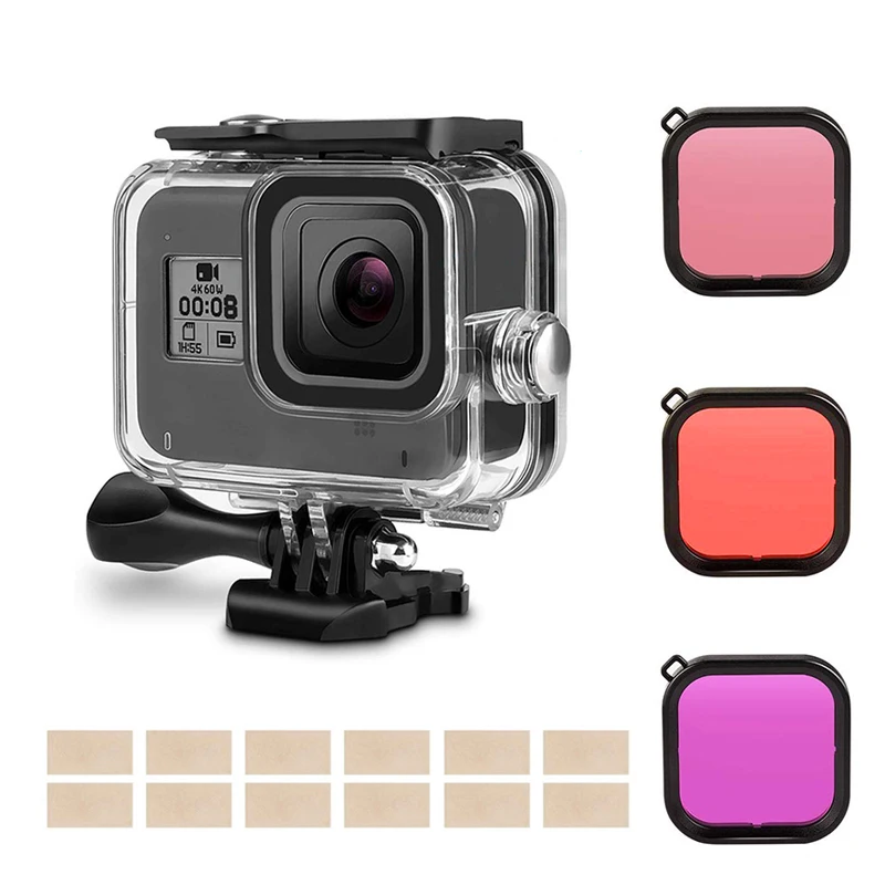 Action Camera Accessories For Gopro Hero 8 Black Kit With Waterproof Protective Housing Case Diving Filter Kit For Gopro Hero 8 Buy Gopro Hero 8 Cage Gopro 8 Waterproof Case Gopro 8 Waterproof