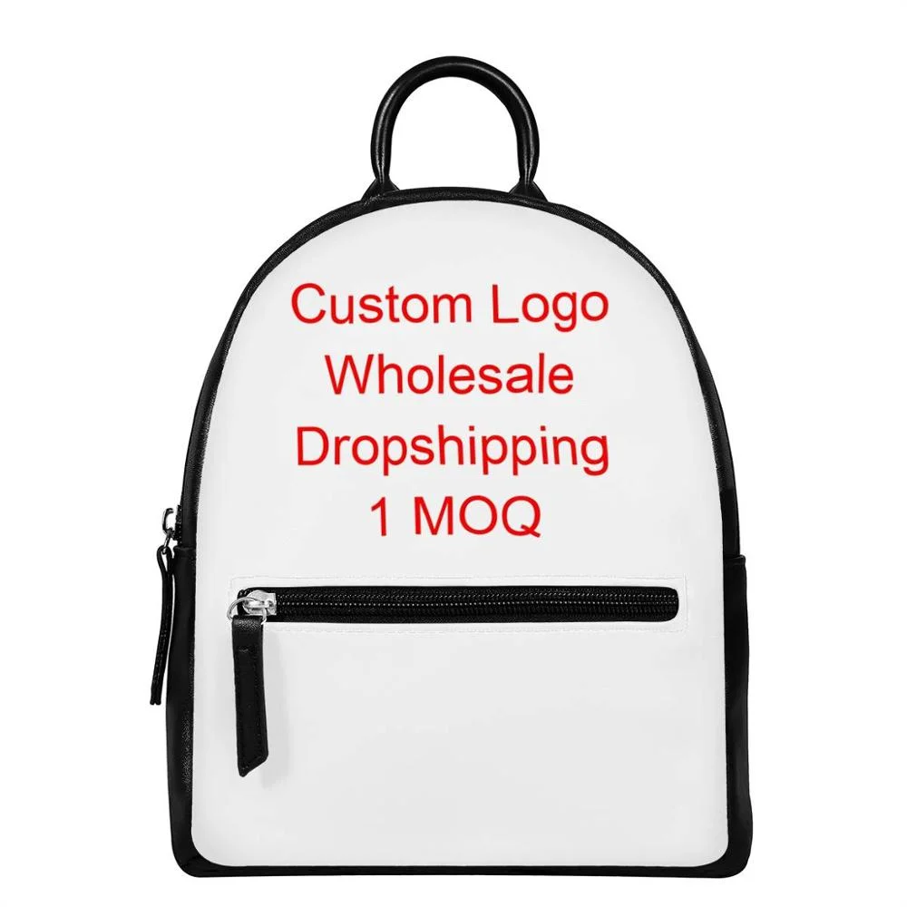custom logo mini backpacks Custom Logo Girl Leather Mini Backpack Bag Style Blue and White Mix Classic  Bandana Print Design OUT Small Bag Cheap Price
