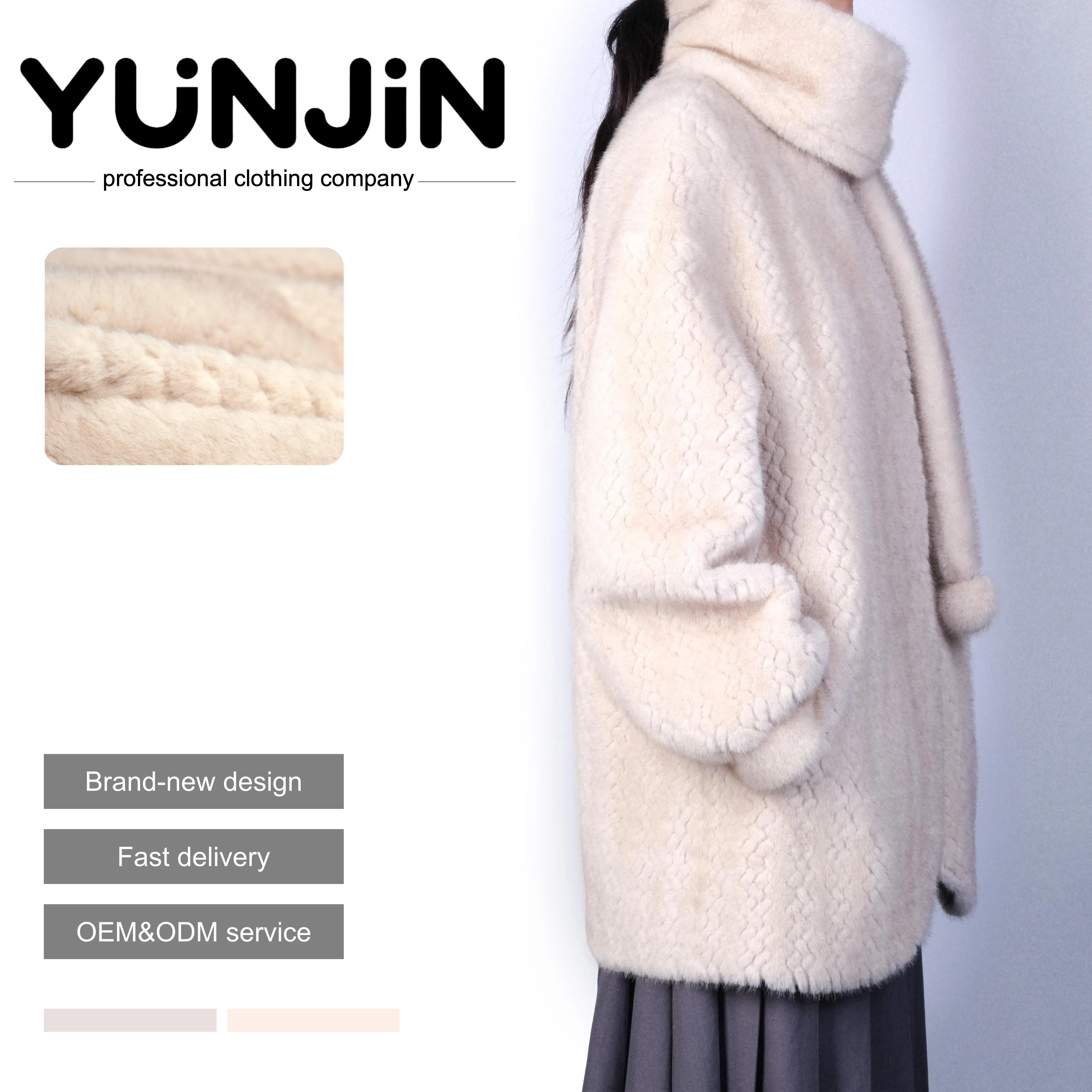 YUNJIN Women's Designer Long Jacket Casual Winter Coat