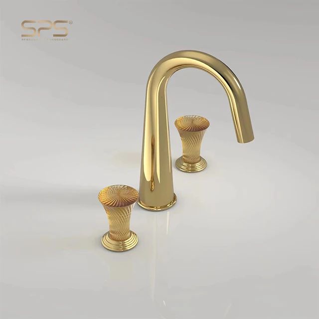 A7038 Deluxe Bronze Faucet Widespread 3 Hole Sink Faucets Deck Mounted Bathroom Basin Water Mixer Taps for Showers and Sinks