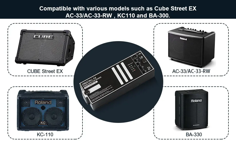 Storage Rechargeable Li Ion Lithium Battery Pack for Roland Cube Street EX Guitar Amplifier