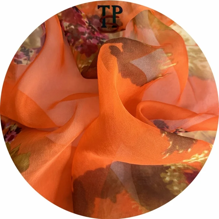 Модная Изысканная шелковая шифоновая ткань с цветочным принтом 6 мм для шарфа платья пижамы