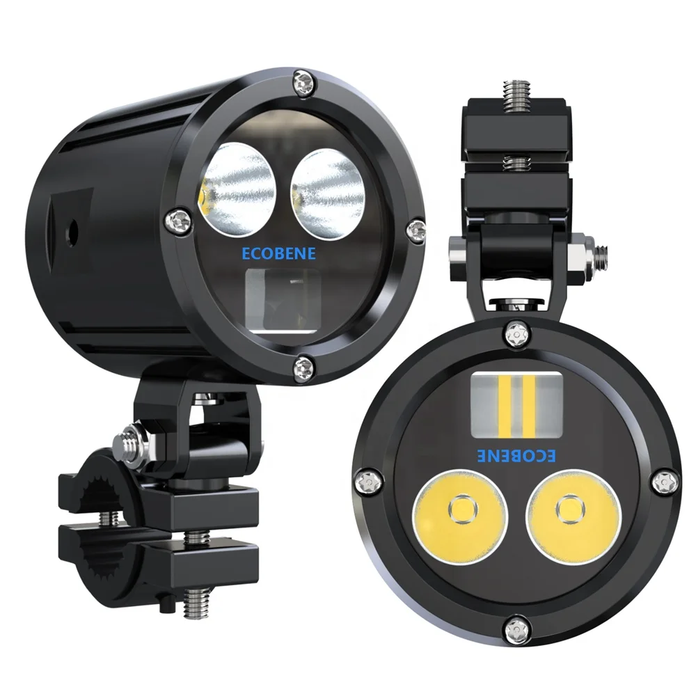 TIYPEOR CNC Aluminum Motorcycle 60W Auxiliary Spotlight IP68 Waterproof Wireless Switch Hi/Lo Beam Tangent Upgrades Fog Light