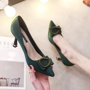 QuiteS 2026 Spring New Women's Office Shoes Temperament Shallow Mouth Pointy French High Heels for Women