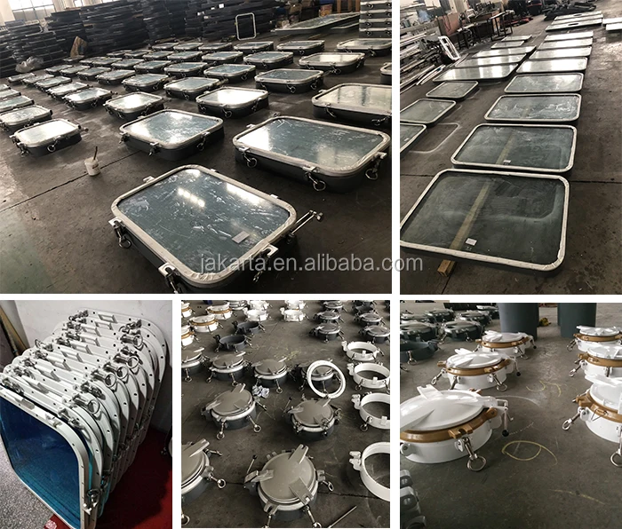 Professional Fixed Open Type Aluminum Window Waterproof Boat Hatch Cover Boat windows with SOLAS Standard