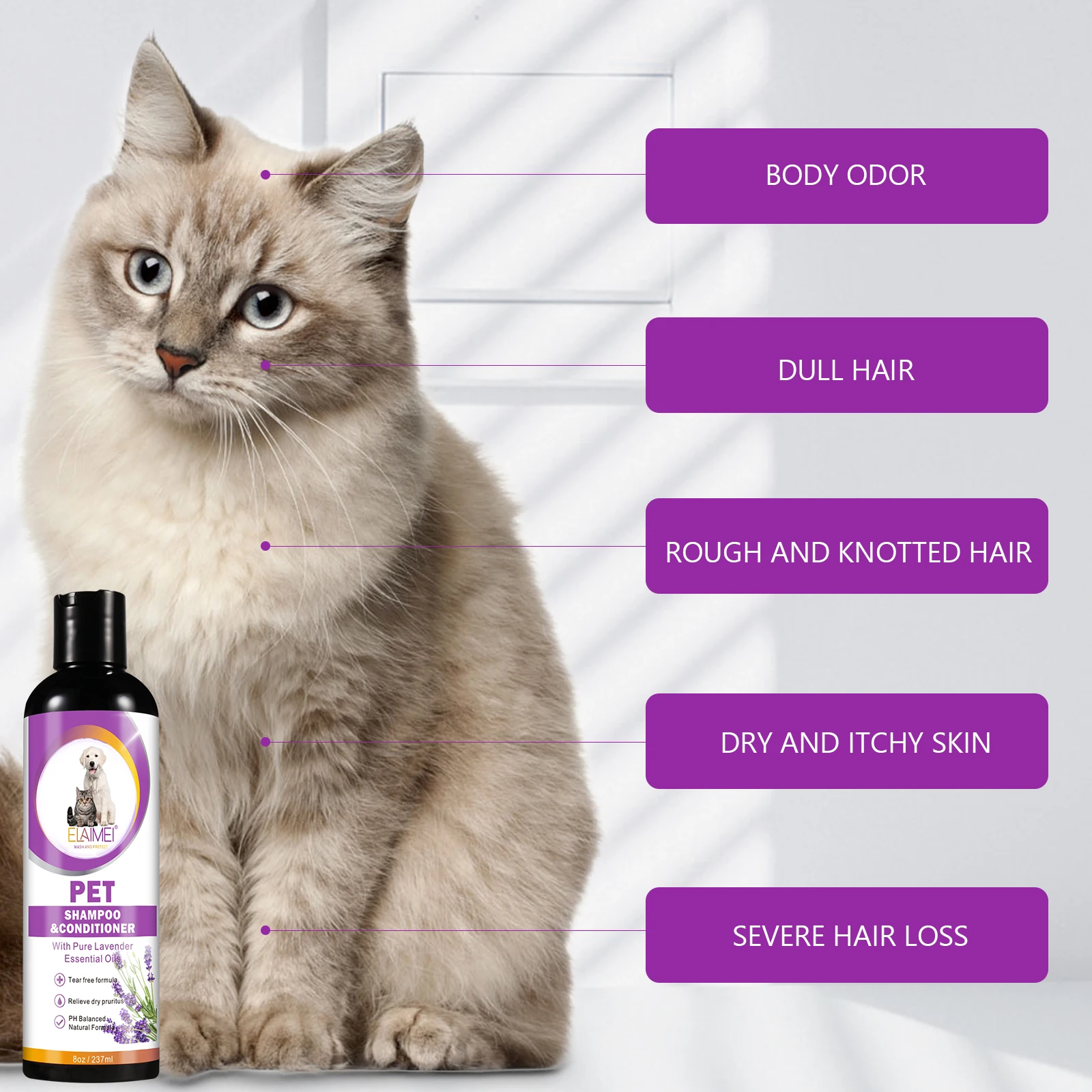 Elaimei Organic Pet Shampoo And Conditioner With Pure Lavender