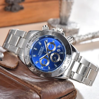 Vodrich Swiss Men's Fashion Watch Men's Automatic Watch Men's Luxury Fashion Alloy Strap Quartz Watch