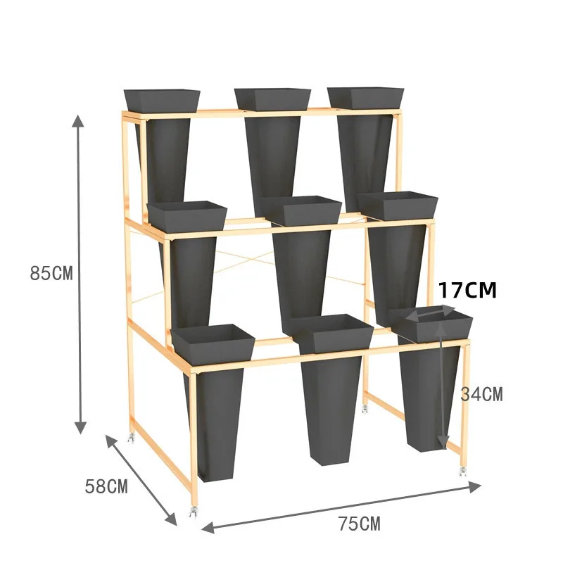 Movable Flower Rack Multi-layer Moveable Flower Display Rack - Artful Arrangements