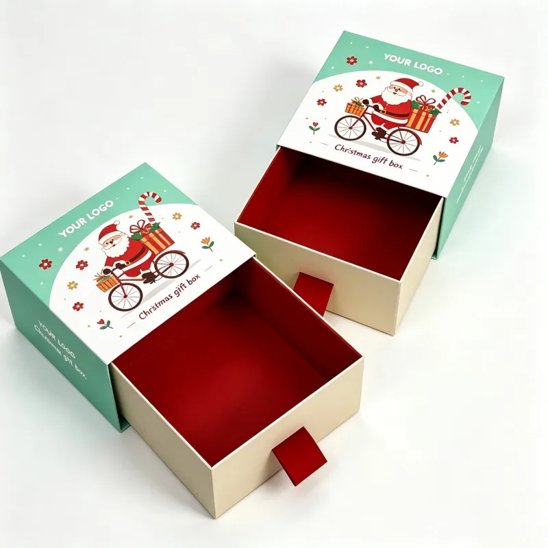 Engros julegavebånd med lommepose i papirboks for påske, pappglidboks med tilpassbar glidelås, smykkedesign-gaveboks i papir