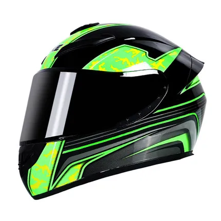 lime green full face motorcycle helmets