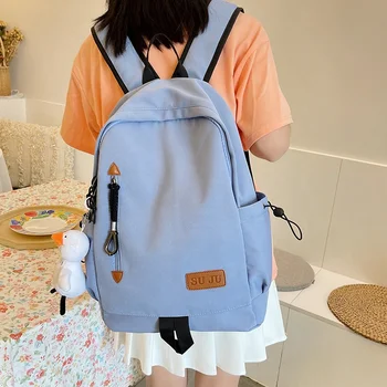 New Men'S And Women'S Korean Version Simple Junior High School College Students' Large-Capacity Fashion Backpack Back To School