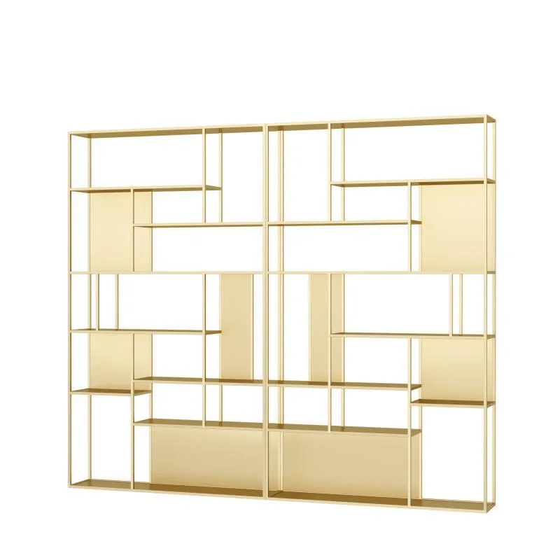 LN-1908 Горячая продажа! Дешевая цена сделано в Фошань золотистый с металлической оправой, прозрачные стеклянные Творческий книжный шкаф для кабинет