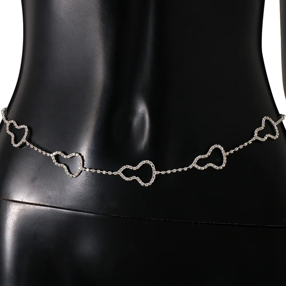 Mid Riff Body Chain Belts For Women Fashion Rhinestones Belts And Small Stars Waist ...
