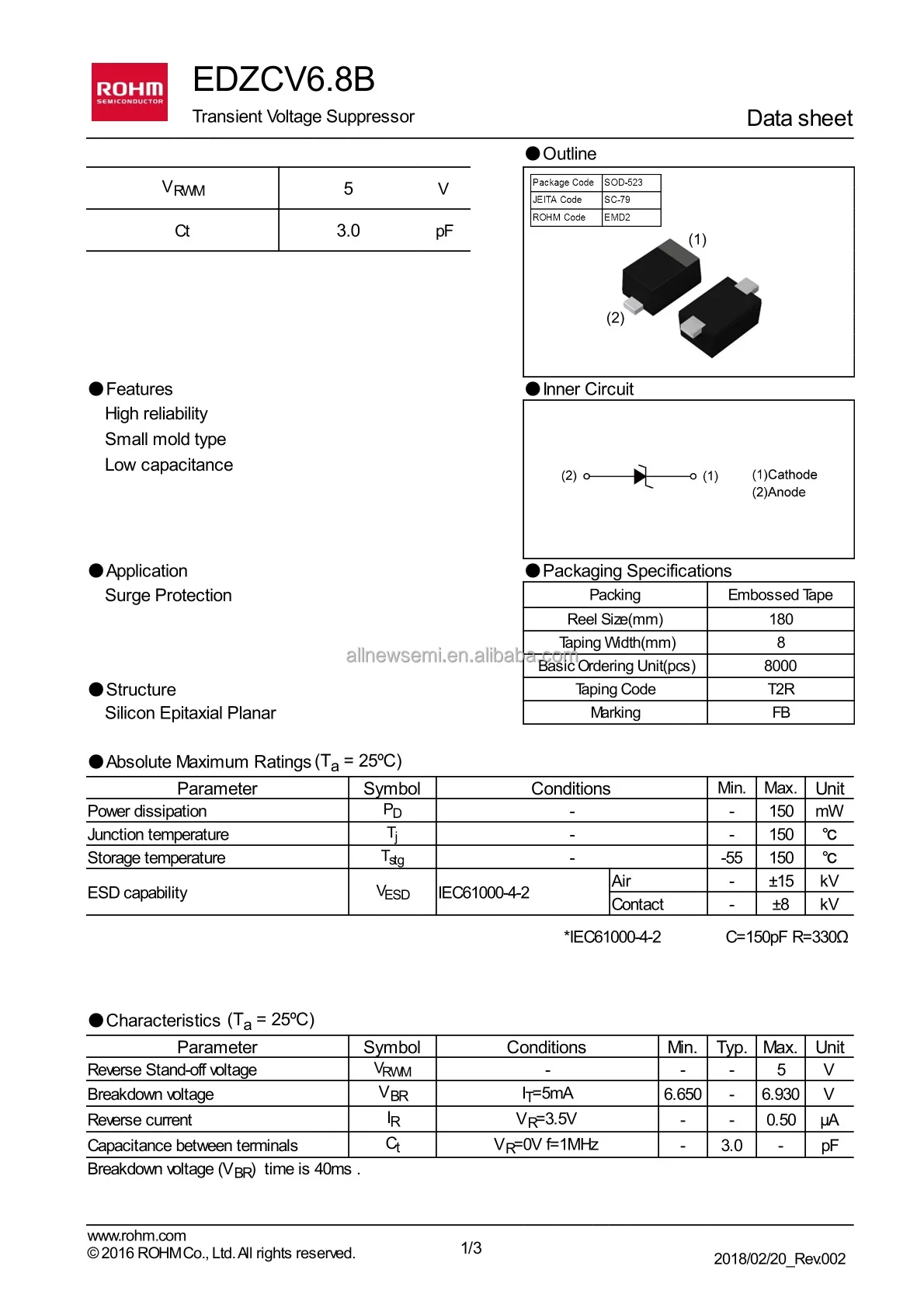 You can contact me for the best price EDZCVT2R6.8B TVS DIODE 5VWM Clamp 5V (Max) Surface Mount General Purpose Hot sale Original