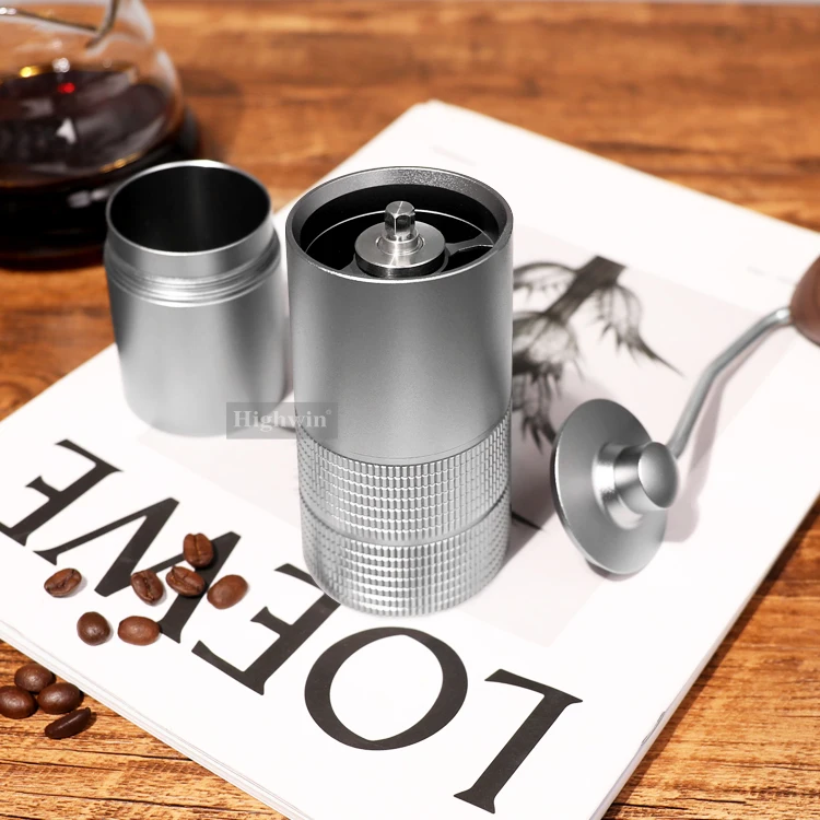HIGHWIN Internal Adjustable Setting CNC Stainless Steel Conical Burr Manual Coffee Grinder