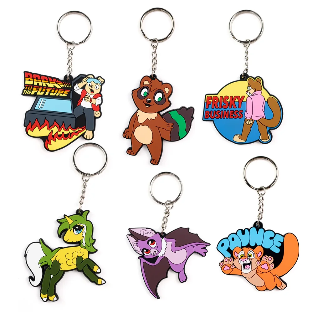 Custom 2D 3D Promotional Silicone Rubber Pvc Anime Key Chains Novelty Retro  Bulk Mini Cartoon Anime Pvc Keychain Wholesale