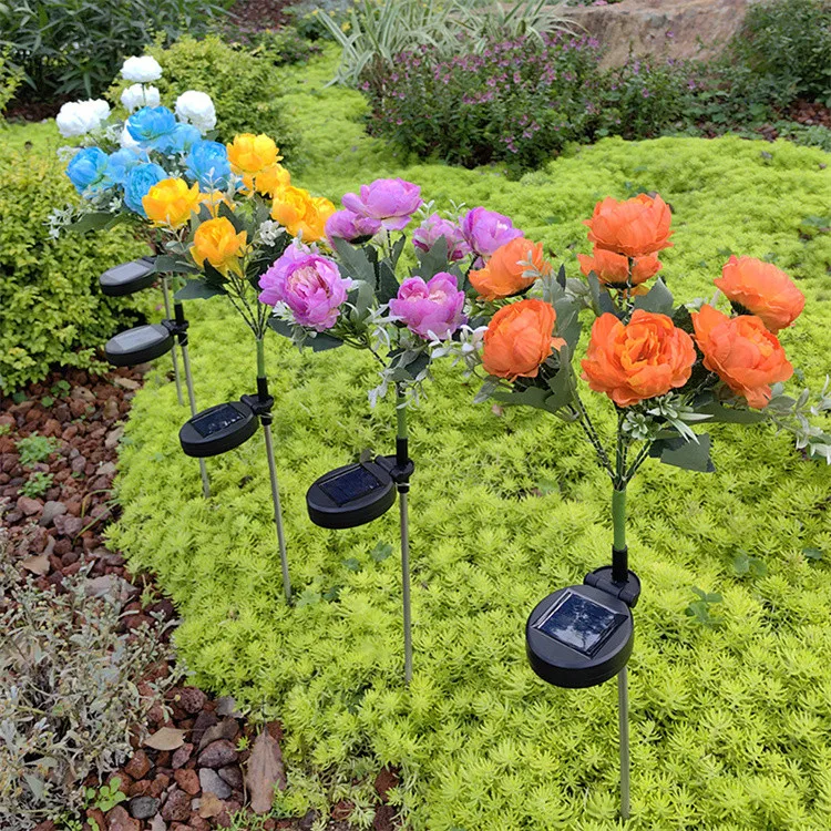 2 Pack Solar Azalea Flower Lights Outdoor - Waterproof Garden Decor, Dual Modes (Constant/Flashing), Adjustable Stem, Gifts For Garden