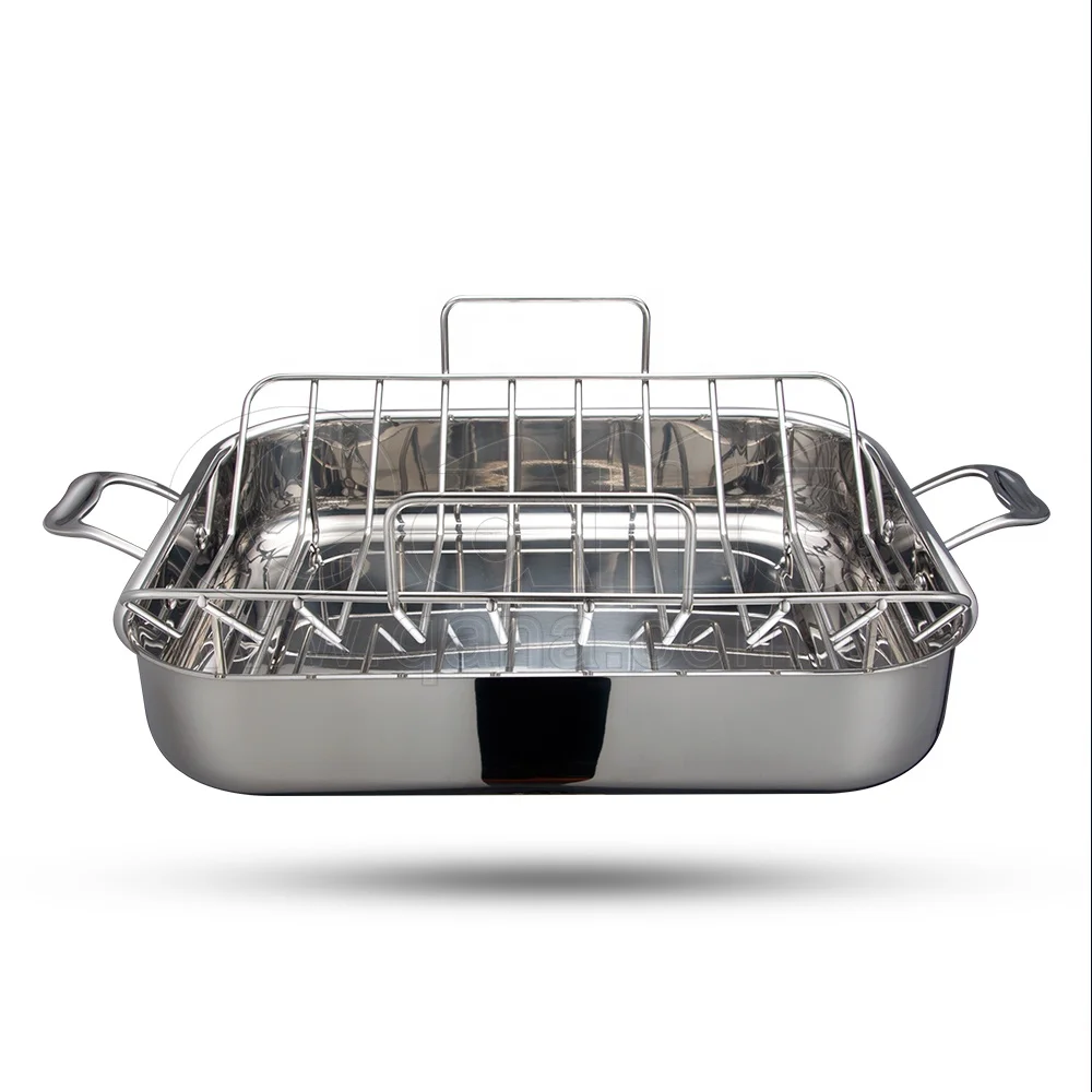 Набор Жаровня из нержавеющей стали SS304, прямоугольный жаровня со стойкой из нержавеющей стали