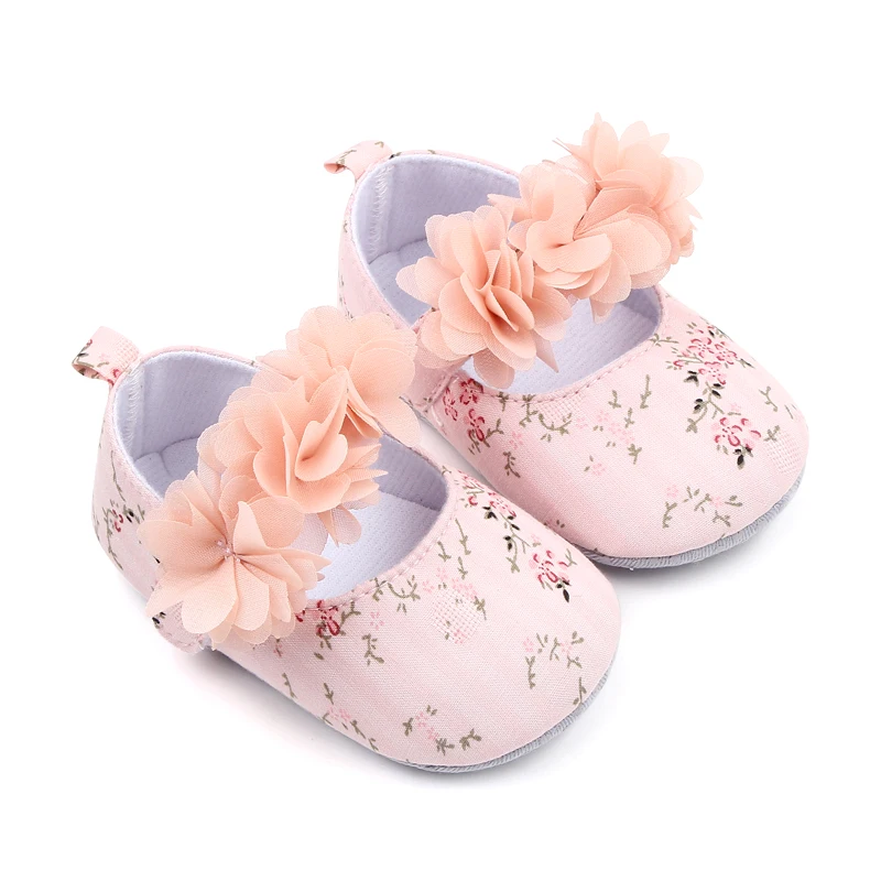 Spring and Autumn Baby Girls Cute Multi-colored Flowers Princess Do Not Drop Shoes Indoor Toddler Shoes factory