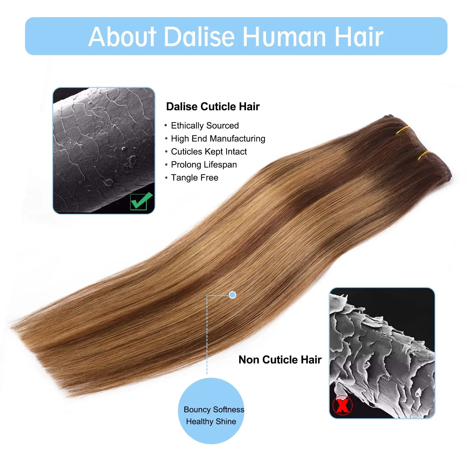 Clip in Hair Extensions 8pcs 120g Real Human Hair 16-26 inches #P4/27_voghion.com