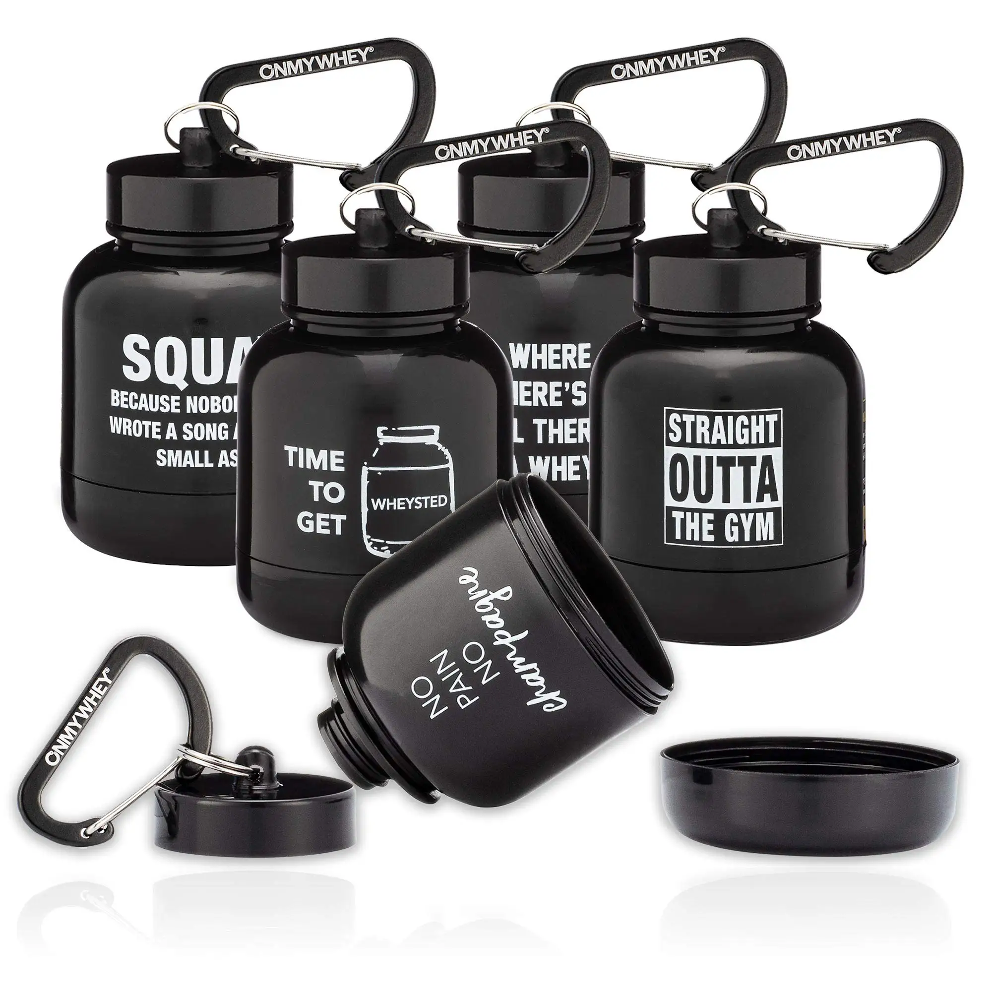 Custom Logo Portable Protein Powder Bottle With Whey Keychain Funnel