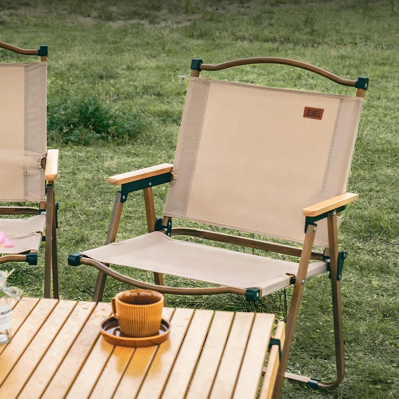 Benjia Stackable Portable Camp Kermit Wood Metal Camping Chair Folding Chairs for Camping Picnic