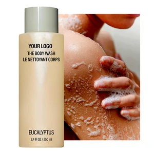 Brightening Vitamin C & Sea Mineral Eucalyptus Body Wash Triple Exfoliation with Gentle Foam for Dull Skin Revival