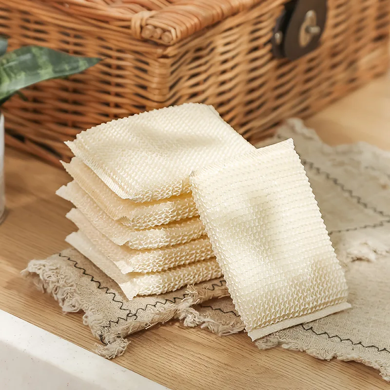 Bamboo and wood fiber dishwashing cloth Dishwashing towel Sponge brush pot dishwashing cloth cleaning brush