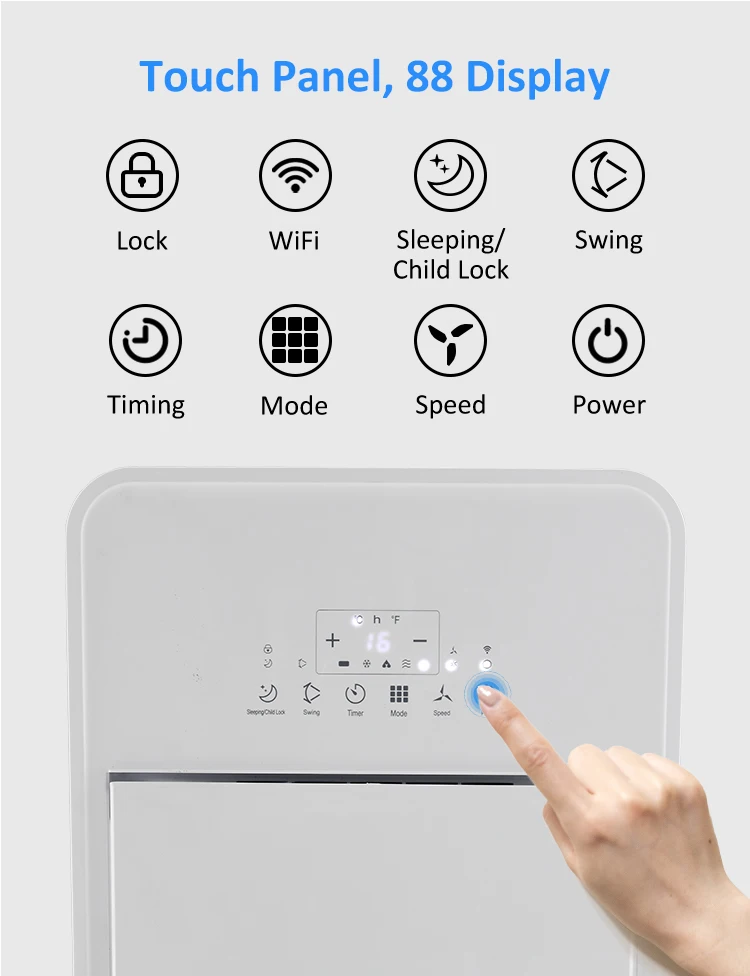 Smart Air Conditioners Portable 12000btu White Standing Home Room Use