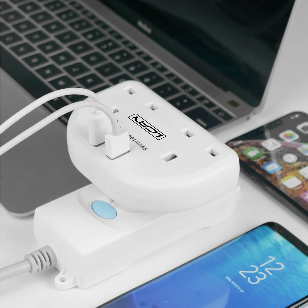 2 Pin EU to 3 Pin UK Plug Universal International  Travel Socket 2 Way European UK Travel Adapter with 2 USB Ports