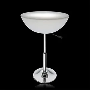 RGB Illuminated LED Bar Table Portable White Plastic Party Furniture for Nightclubs Restaurants Cafes KTVs