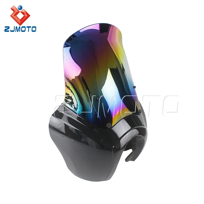 Передняя обтекатель T-sport с комплектом лобового стекла 15 дюймов, маска для мотоциклетной фары, чехол для Harley Dyna FXR FXD FXDB 1987-2017