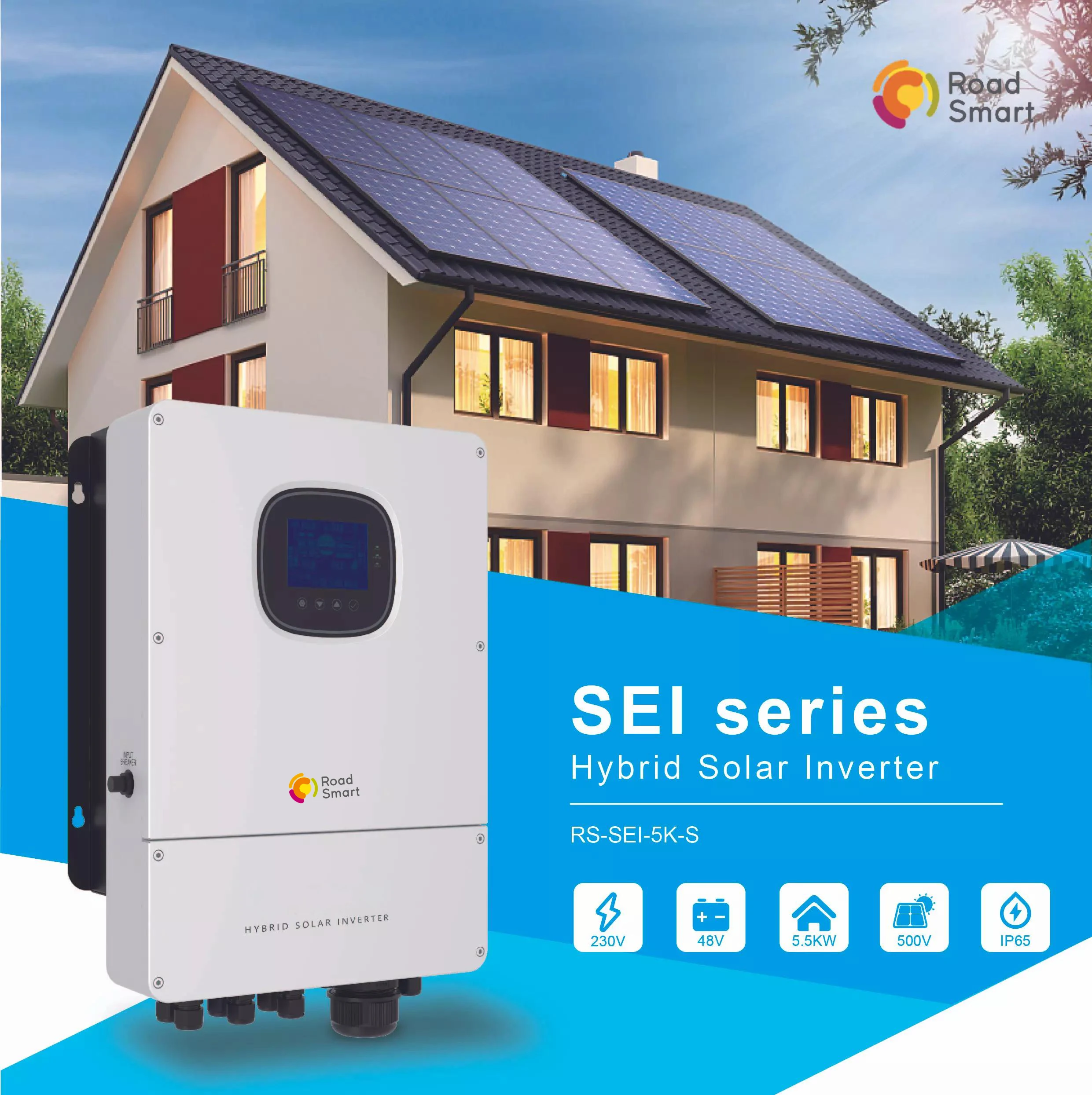 Hybrid Solar Power Inverter 5kw 10kw On Off Grid And Off Grid Combined ...