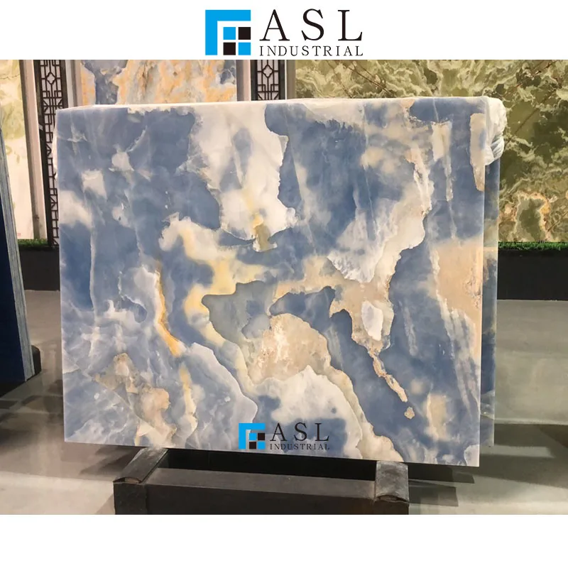 Blue onyx floor tile gold onyx natural stone slab tile