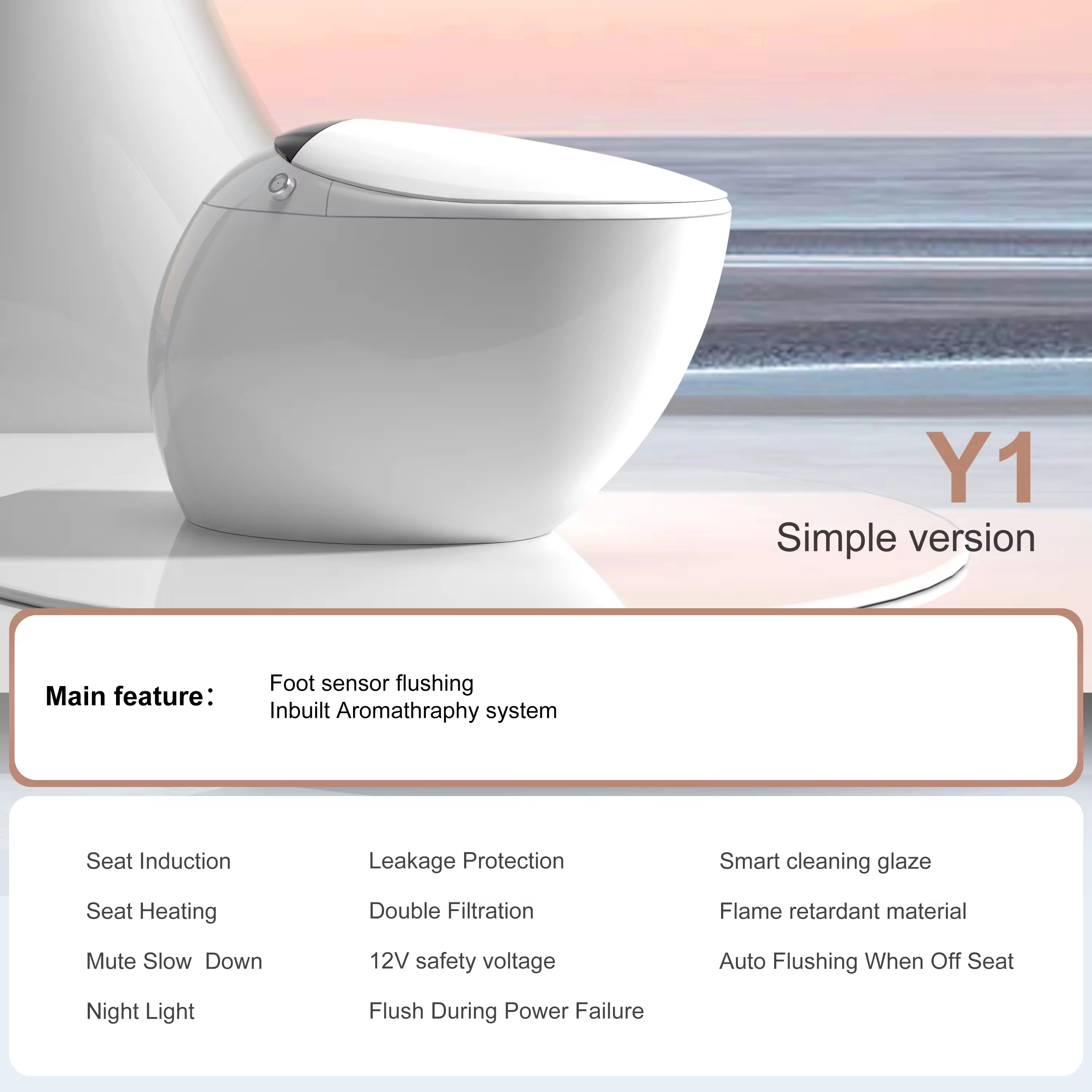 Hot selling modern ceramic sanitary ware egg shape wc self-clean flush toilet automatic intelligent toilet smart details