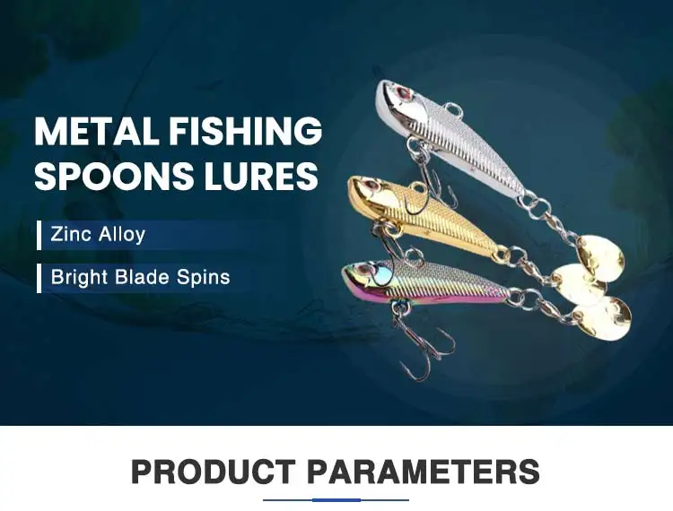 Metal Fishing Spoons Lures Sinking Lures Hard Tail Spinners With Treble