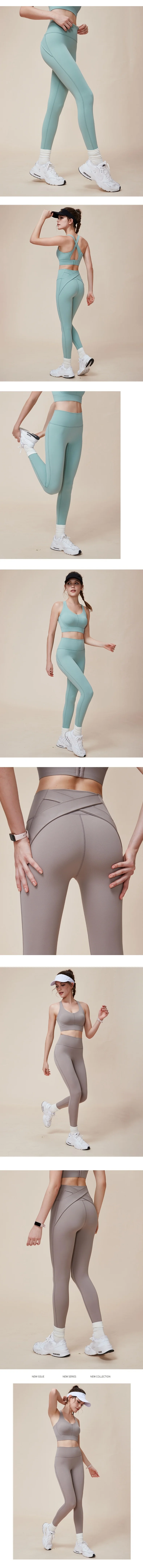 2024 style  Cross High Waist Hip Lifting Tummy Slimming Sports Yoga Pants Fitness Running No T-Shape Embarrassing Line Trousers supplier