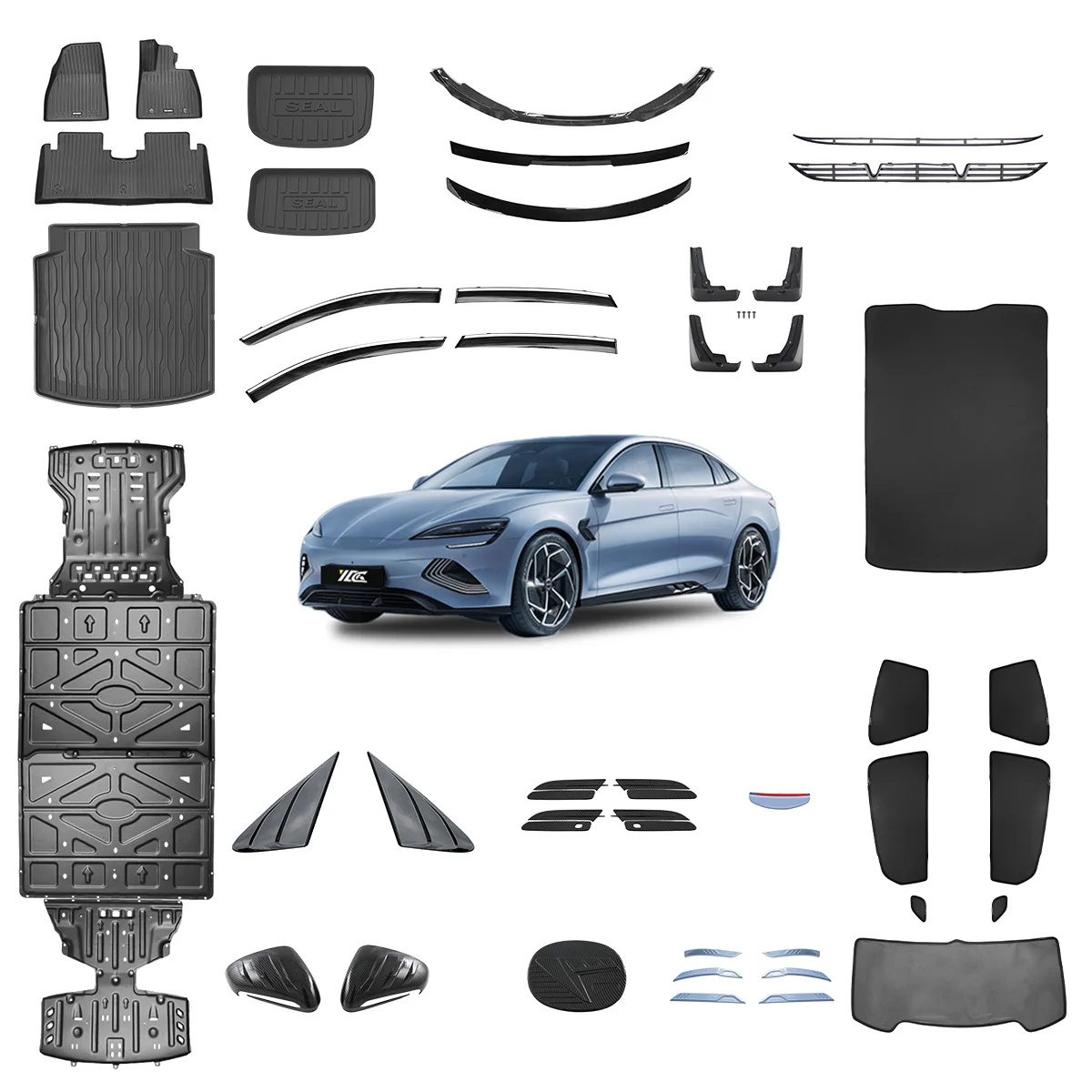 2023 إكسسوار للسيارات الكهربائية Byd Seal شبك أمامي قضبان سقفية مقدمة السيارة على شكل مجرفة