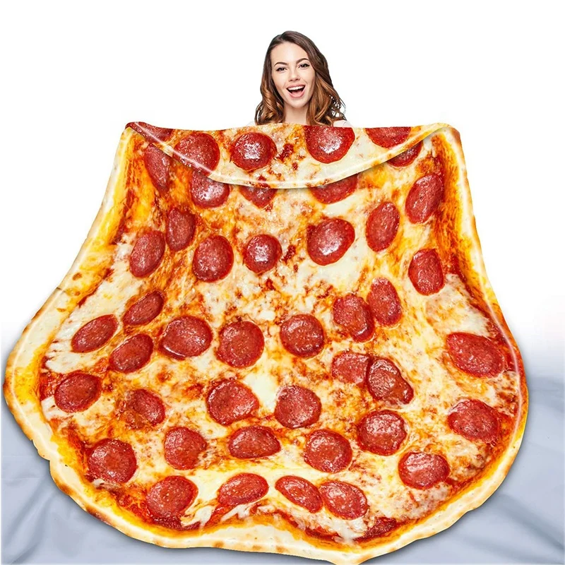 hot selling super soft flannel foods fruits pie pizza pepperoni
