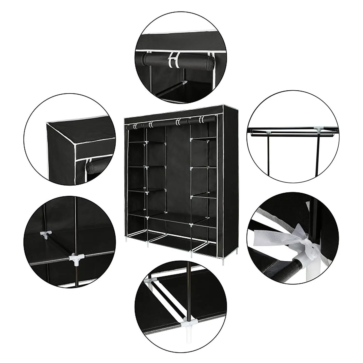 Unique Design Storage Cabinet Large Space Wardrobe Cabinet Household Bedroom Closet
