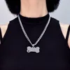 Steel-colored bone necklace