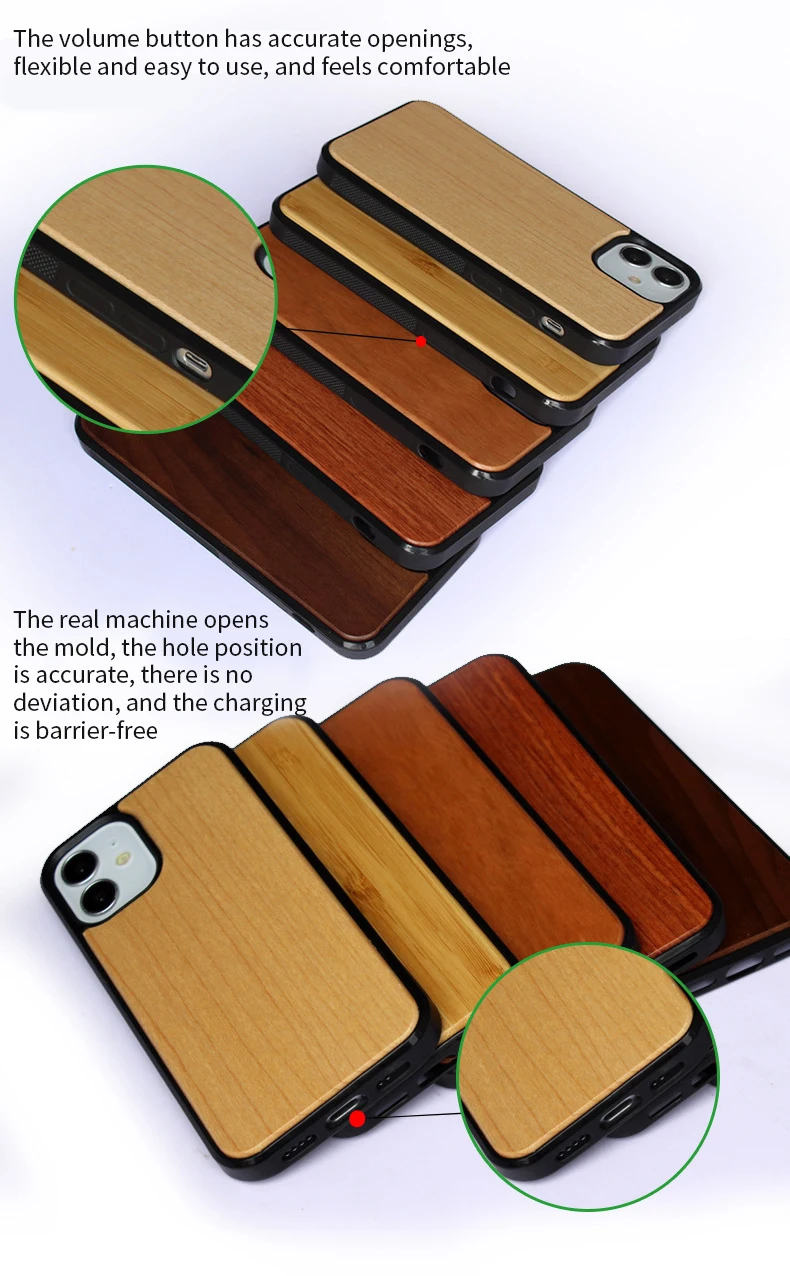 Shockproof Log Wooden Mobile Cell Back Cover For Iphone 12 13 11 14 Pro Max Xs Xr 7/8 Se Wood