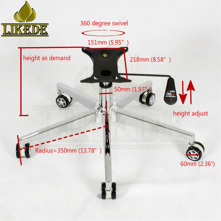 NEW 5 Star Steel Office Chair Base Chrome Furniture Legs and Ergonomics Chair Solid Base With Chrome