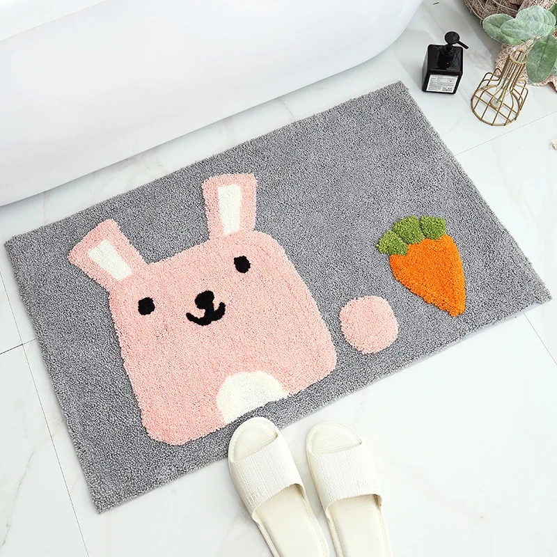 Microfiber TPE Backing Indoor Mats Creative Animal Design Children Room Doormat Non slip Bath Mat Kids Play Carpet