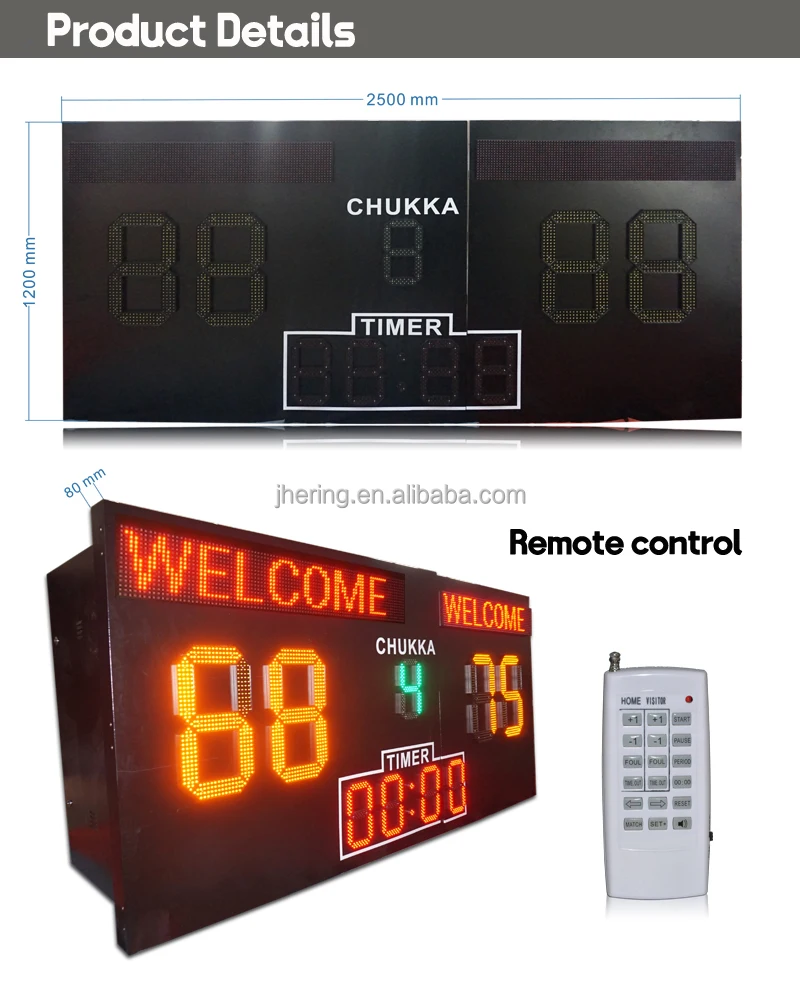 Jhering Outdoor LED Display Wireless Electronic Scoreboard Sport Stadium LED Display Outdoor Football Soccer Scoreboards